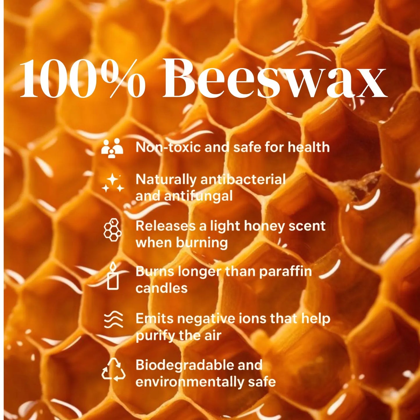 Natural Beeswax Taper Candles