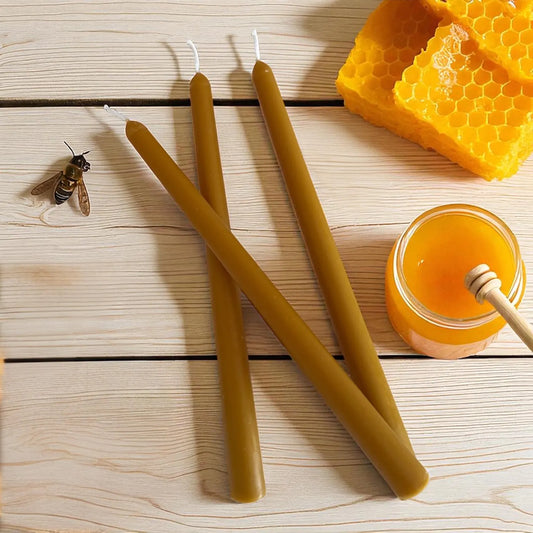 Natural Beeswax Taper Candles