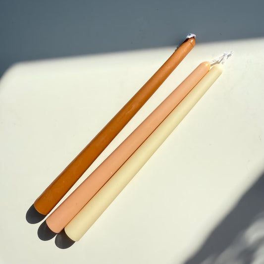 3 Pack Brown Taper Candles