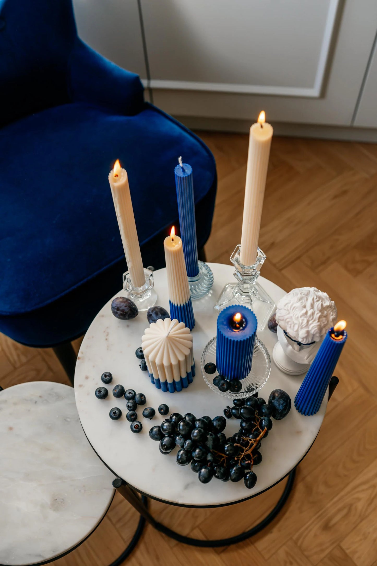 Ocean Navy Decorative Candle Set