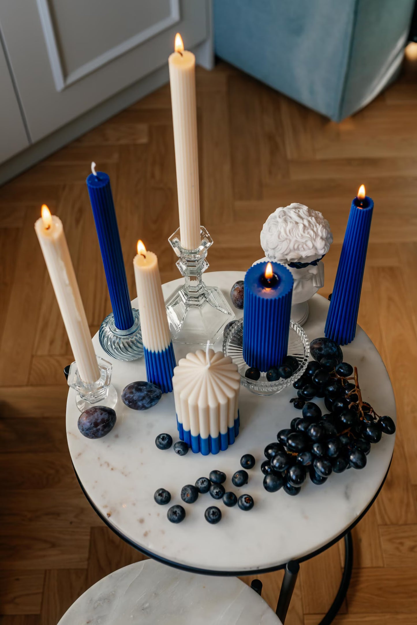 Ocean Navy Decorative Candle Set