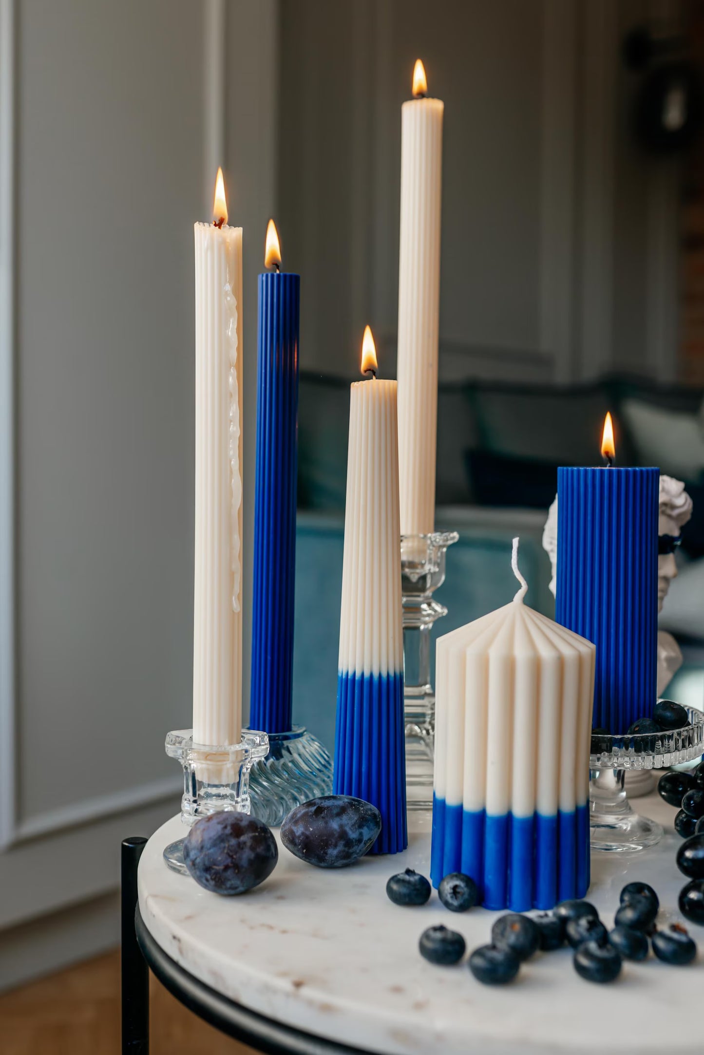 Ocean Navy Decorative Candle Set